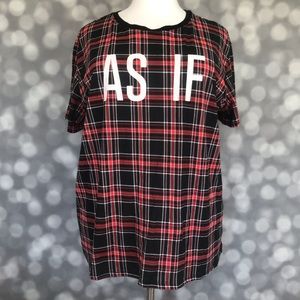 Clueless “As If” Plaid T Shirt Size 3X